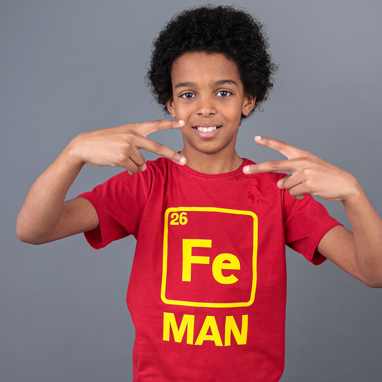 'Fe man' kids shortsleeve shirt