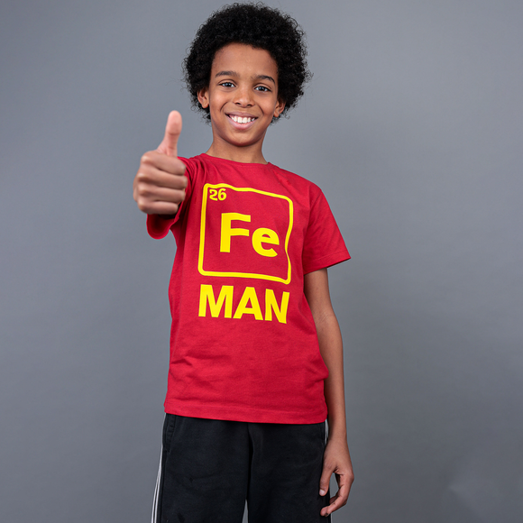 'Fe man' kids shortsleeve shirt