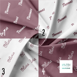 Personalised fabric in rosewood