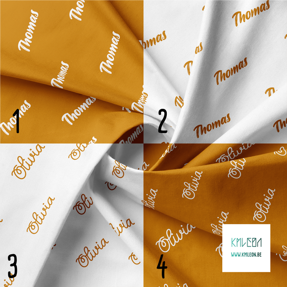 Personalised fabric in ochre