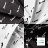 Personalised fabric in black