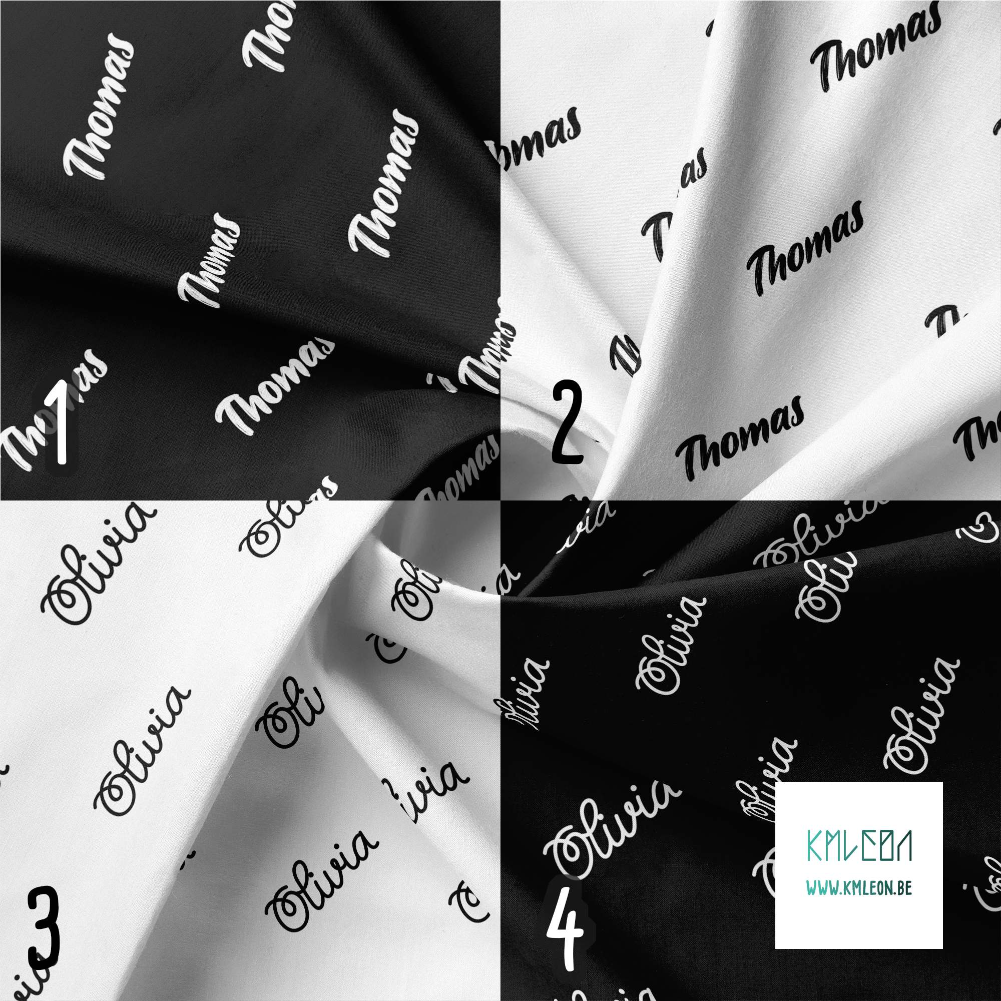 Personalised fabric in nero