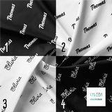 Personalised fabric in nero