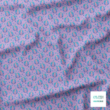 Pink pineapples and blue circles fabric