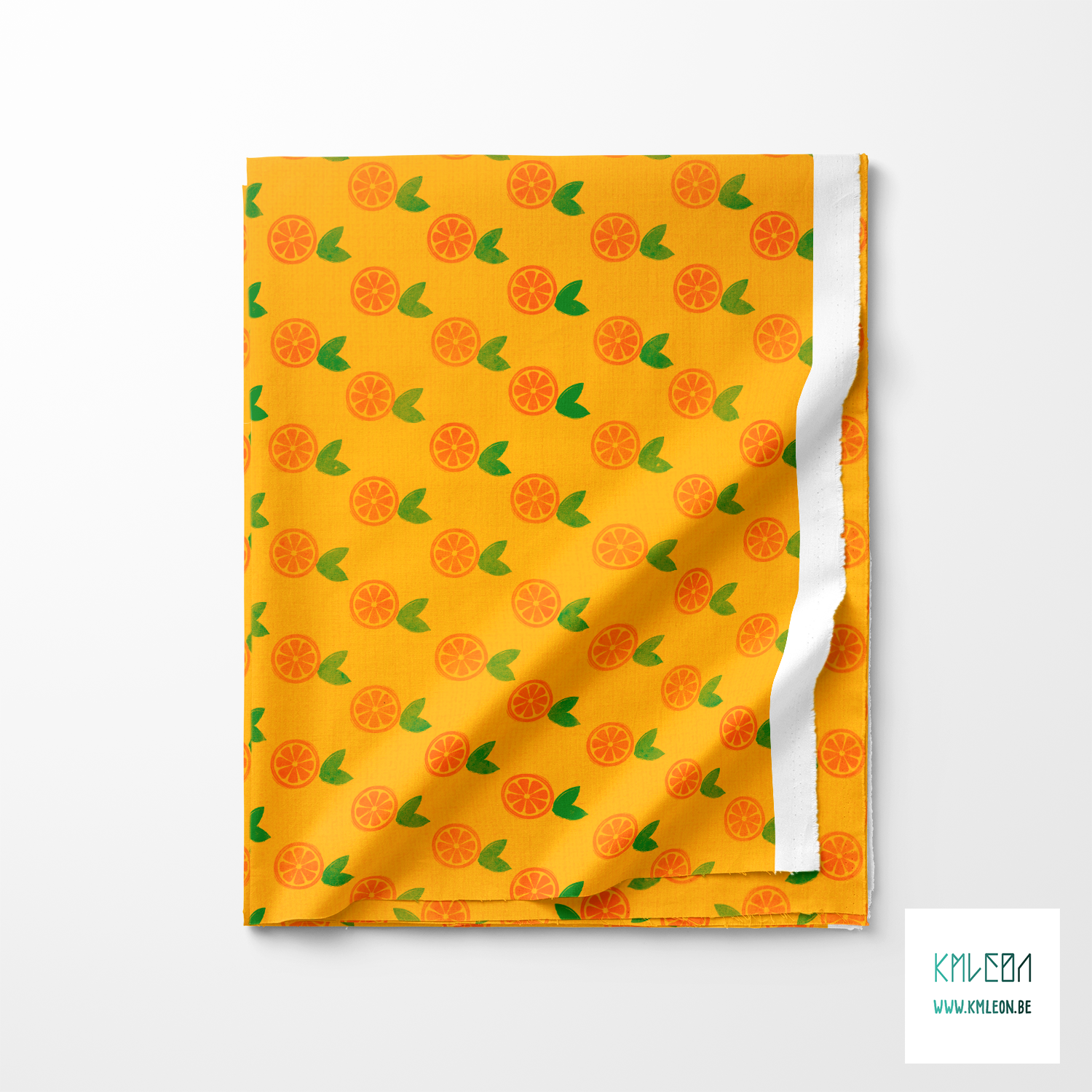 Oranges block print fabric