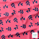 Navy leaves fabric