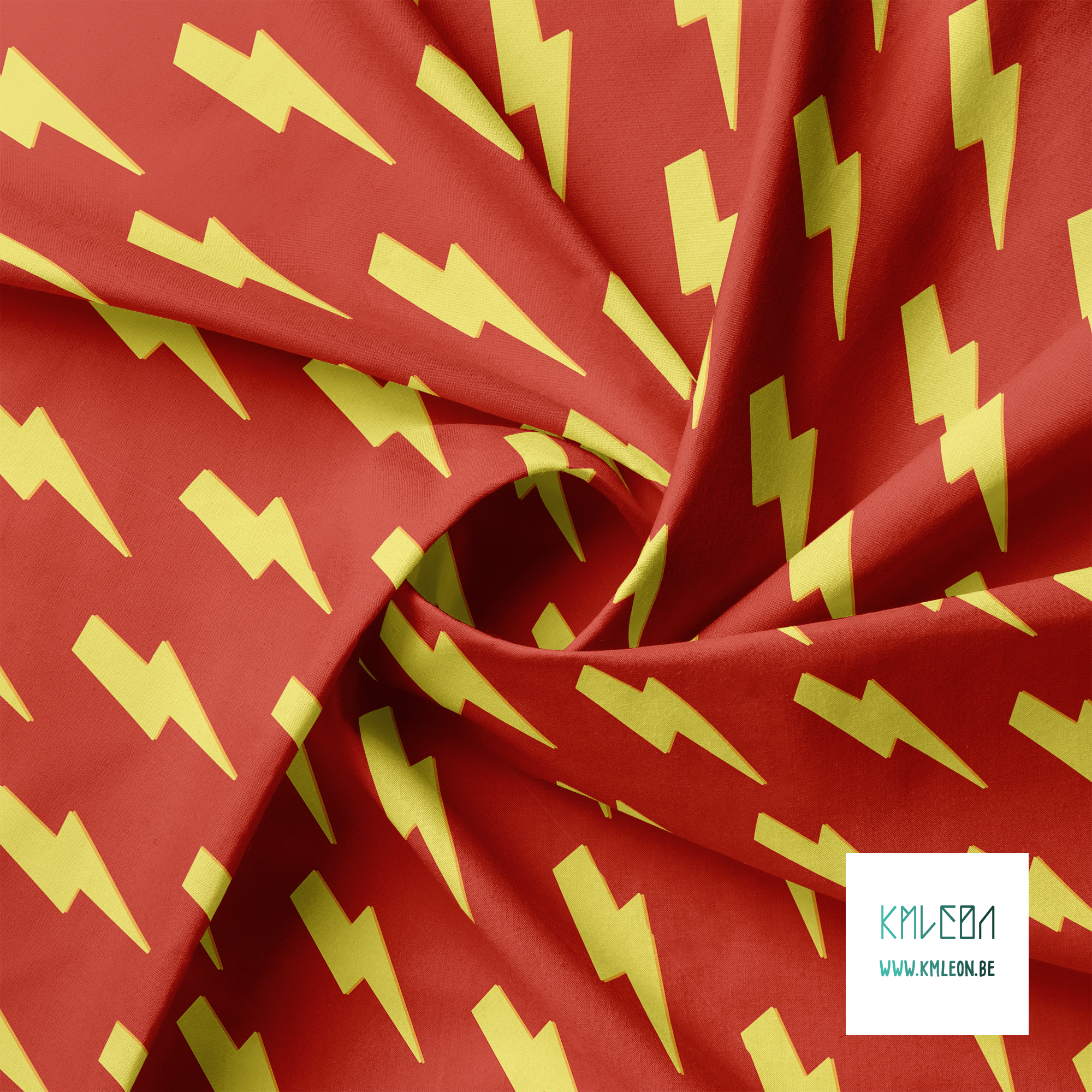 Yellow lightening bolts fabric