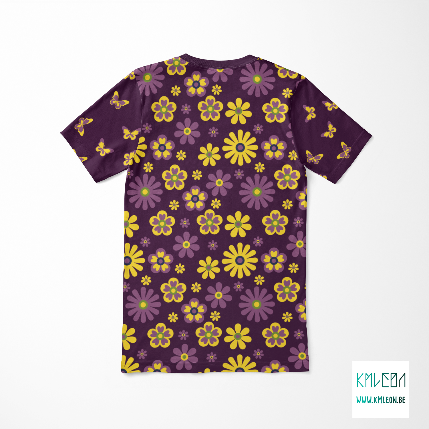 Flowers and butterflies cut and sew t-shirt