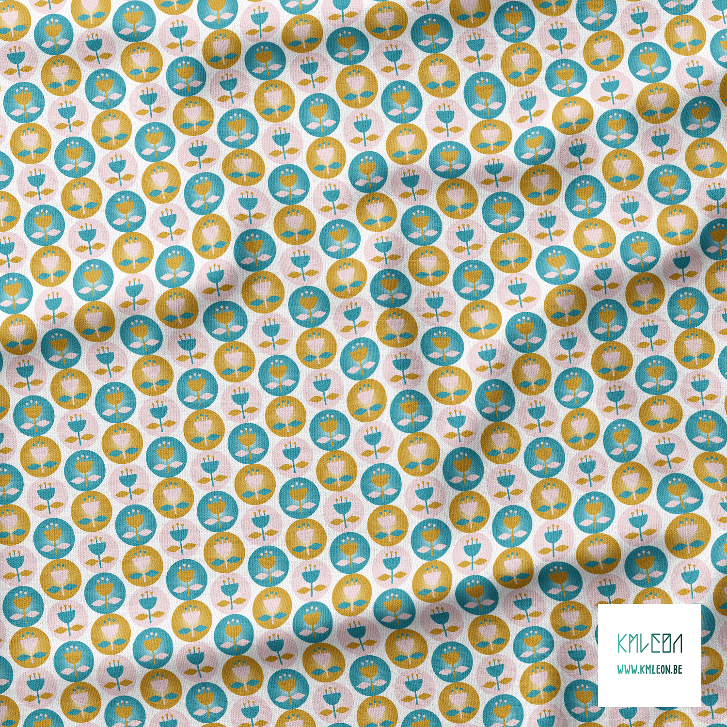 Retro flowers fabric