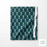 Green scandi flowers fabric