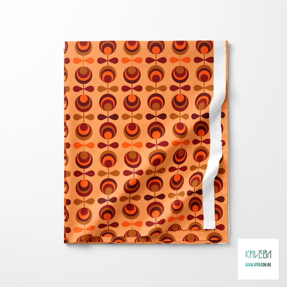 Brown and orange flowers fabric