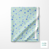 Random grey and periwinkle polka dots fabric