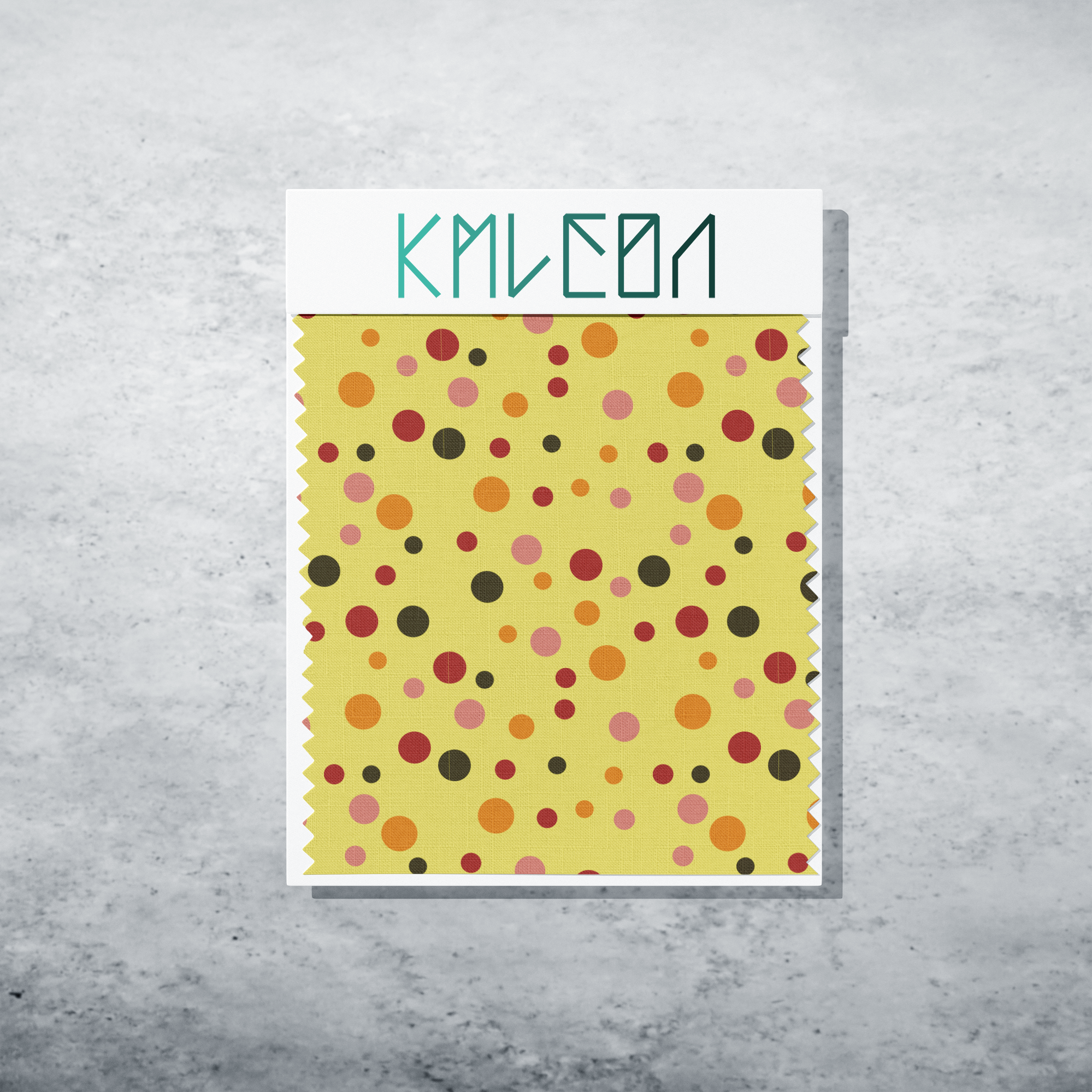 Random brown, orange and red polka dots fabric