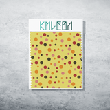 Random brown, orange and red polka dots fabric