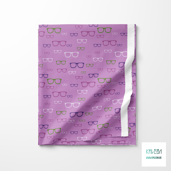 Purple and green glasses fabric