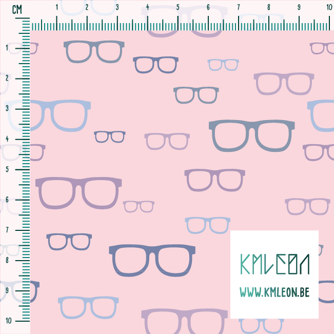 Purple and blue glasses fabric