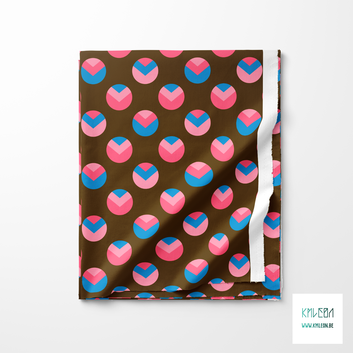 Pink and blue circles and triangles fabric