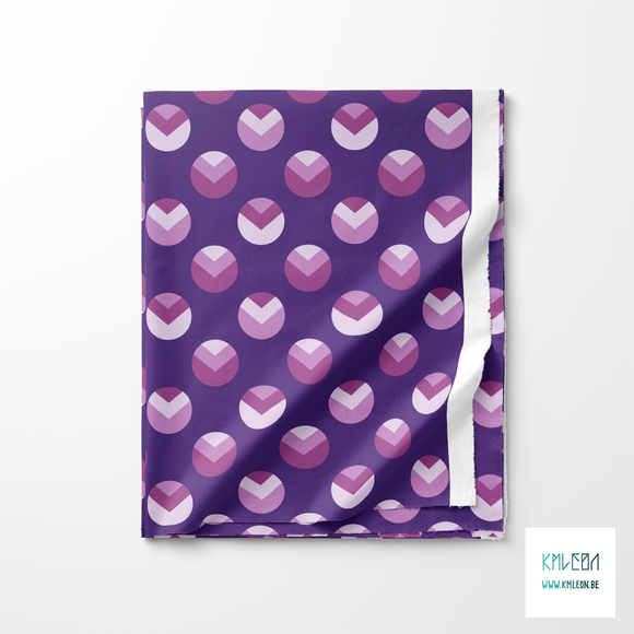 Purple circles and triangles fabric