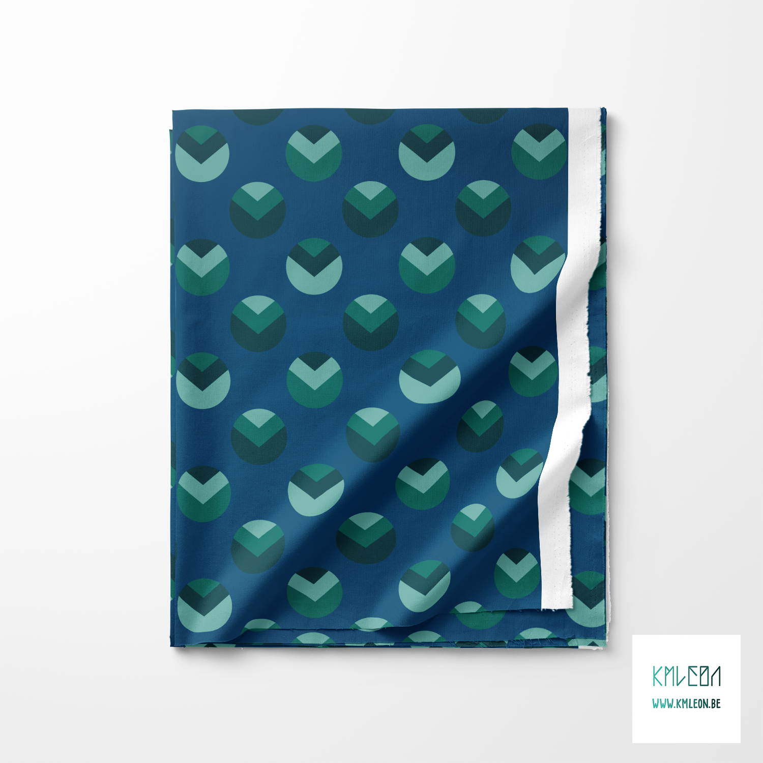 Green circles and triangles fabric