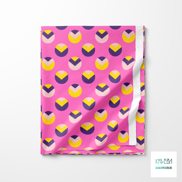 Yellow, pink and purple circles and triangles fabric