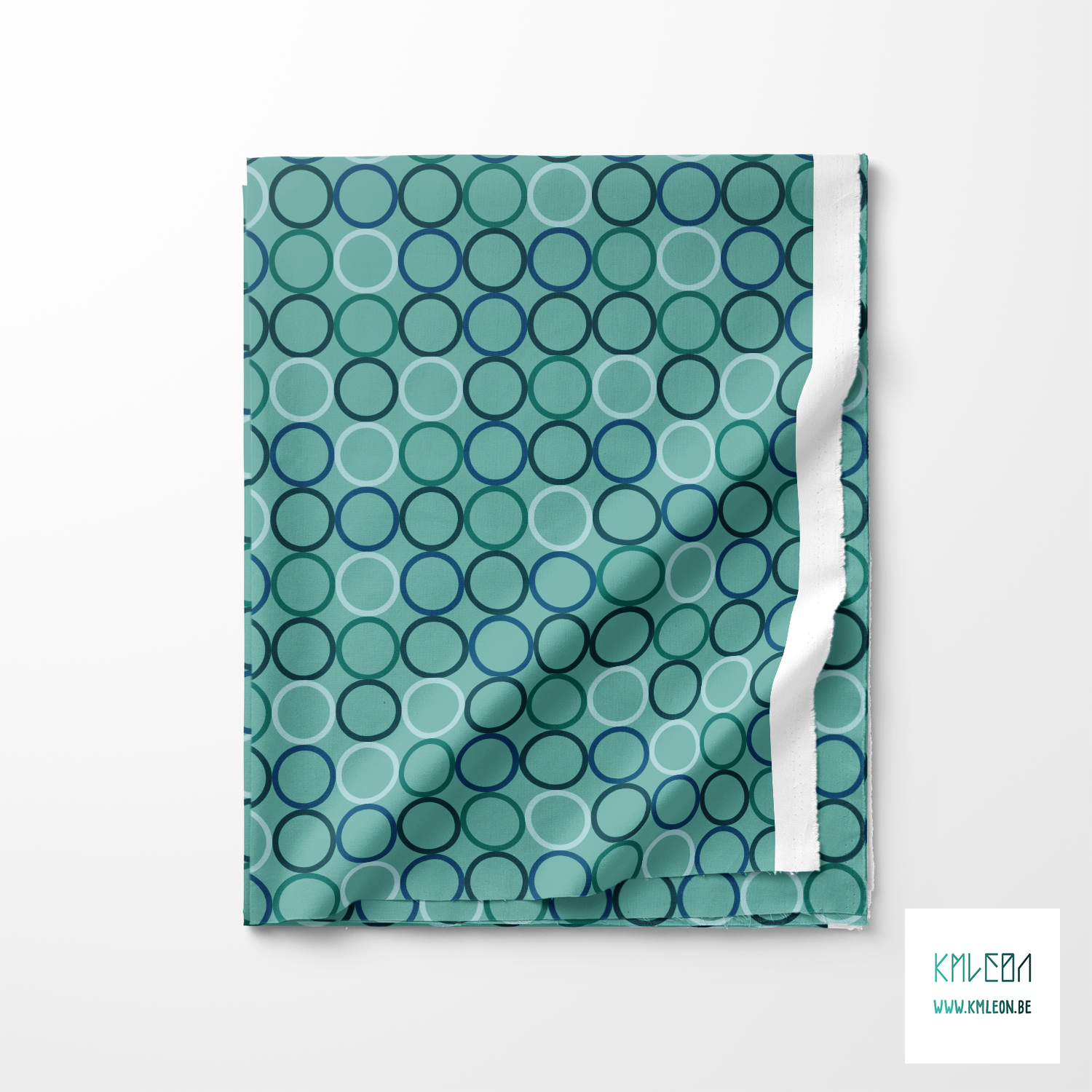 Random green and blue circles fabric