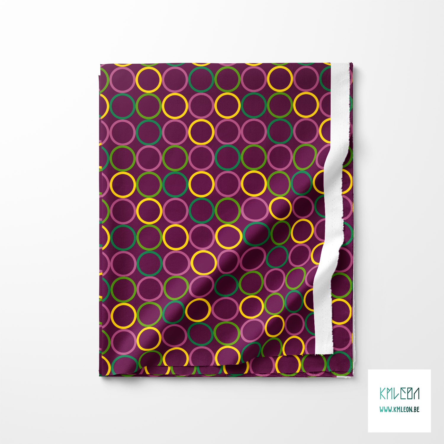 Random pink, green and yellow circles fabric