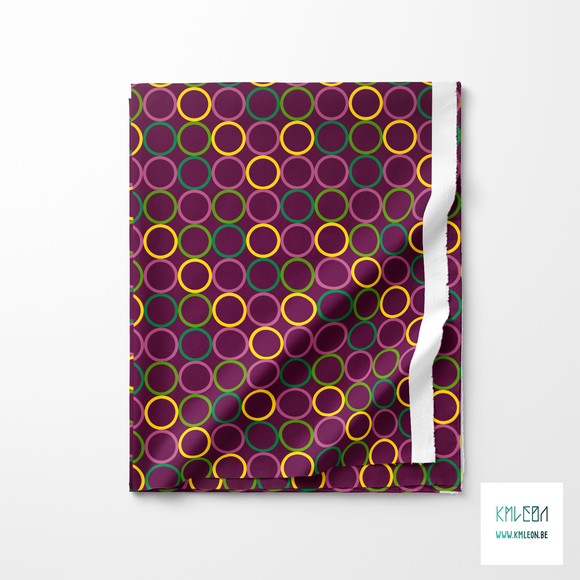 Random pink, green and yellow circles fabric