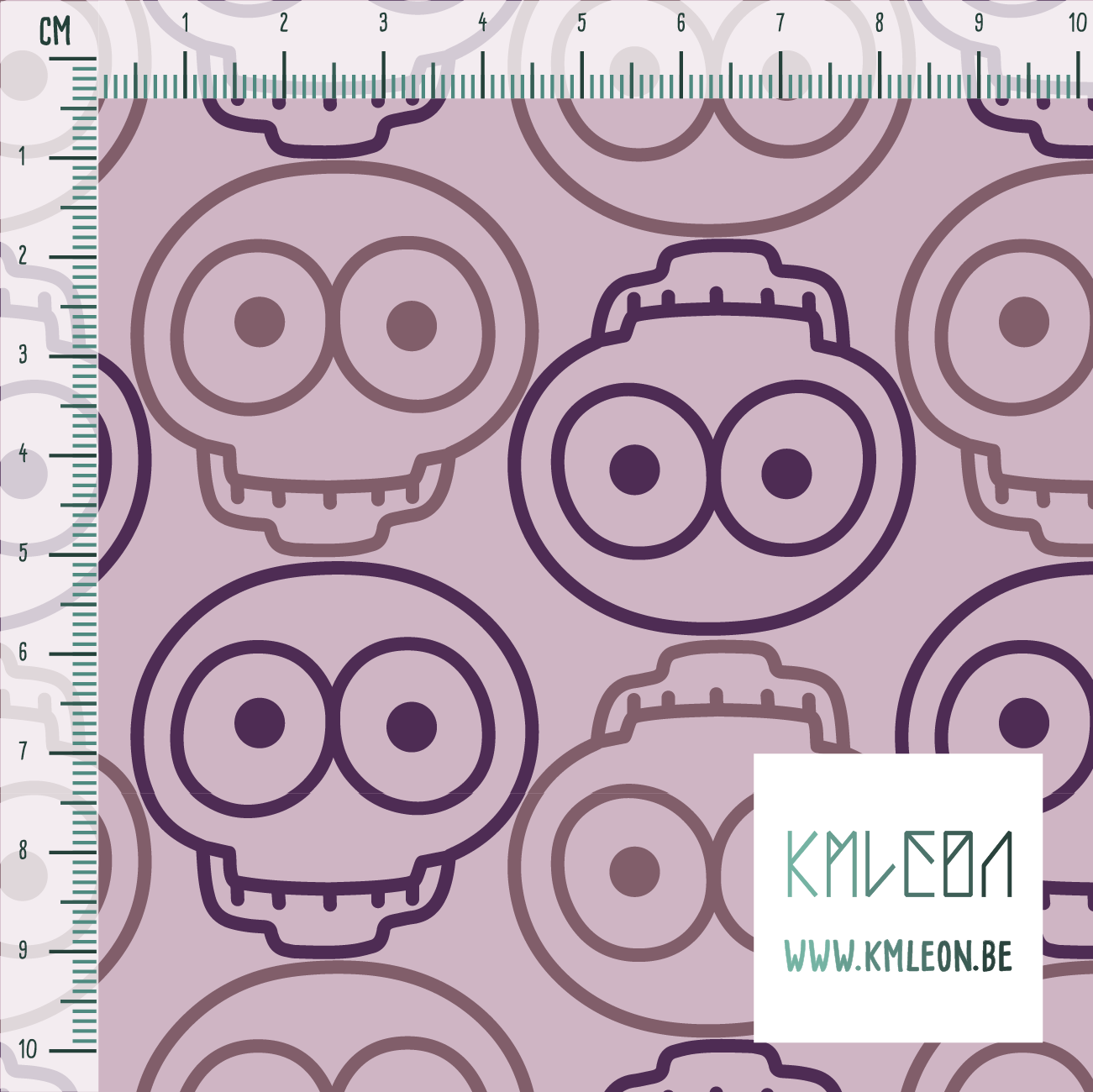 Purple skulls fabric