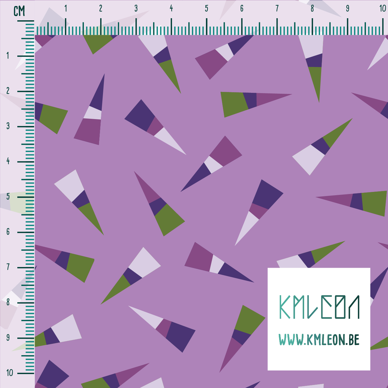 Purple and green triangles fabric