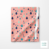 Blue, teal and mint green drops fabric