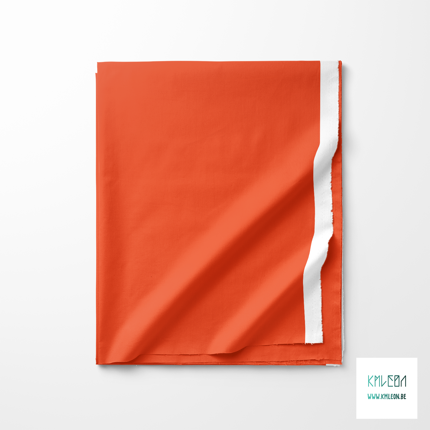 Solid flame orange fabric