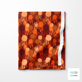 Orange, beige and brown graffiti fabric