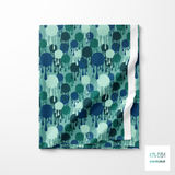 Green and blue graffiti fabric