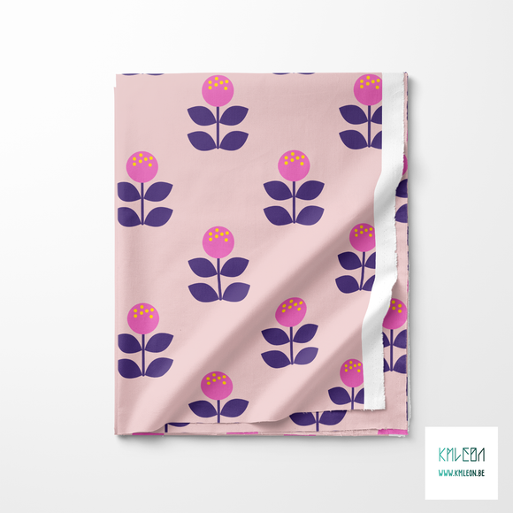 Large pink and purple flowers fabric