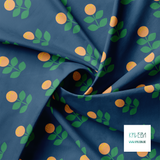 Large orange and green flowers fabric