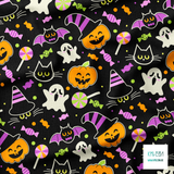 Happy Halloween pumpkins fabric