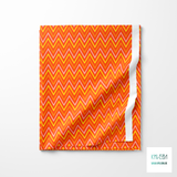 Yellow, orange and pink chevron fabric