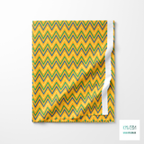 Yellow, green and blue chevron fabric