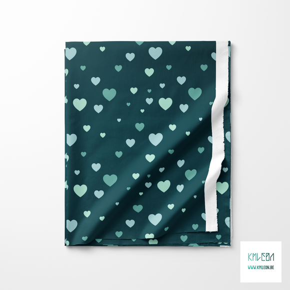 Green hearts fabric