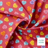 Candy hearts fabric