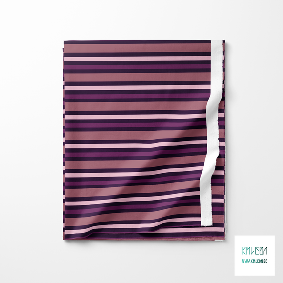 Horizontal stripes in pink and purple fabric