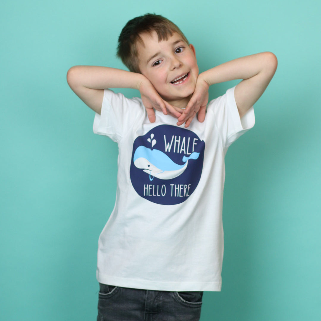 'Whale hello there' kids shortsleeve shirt