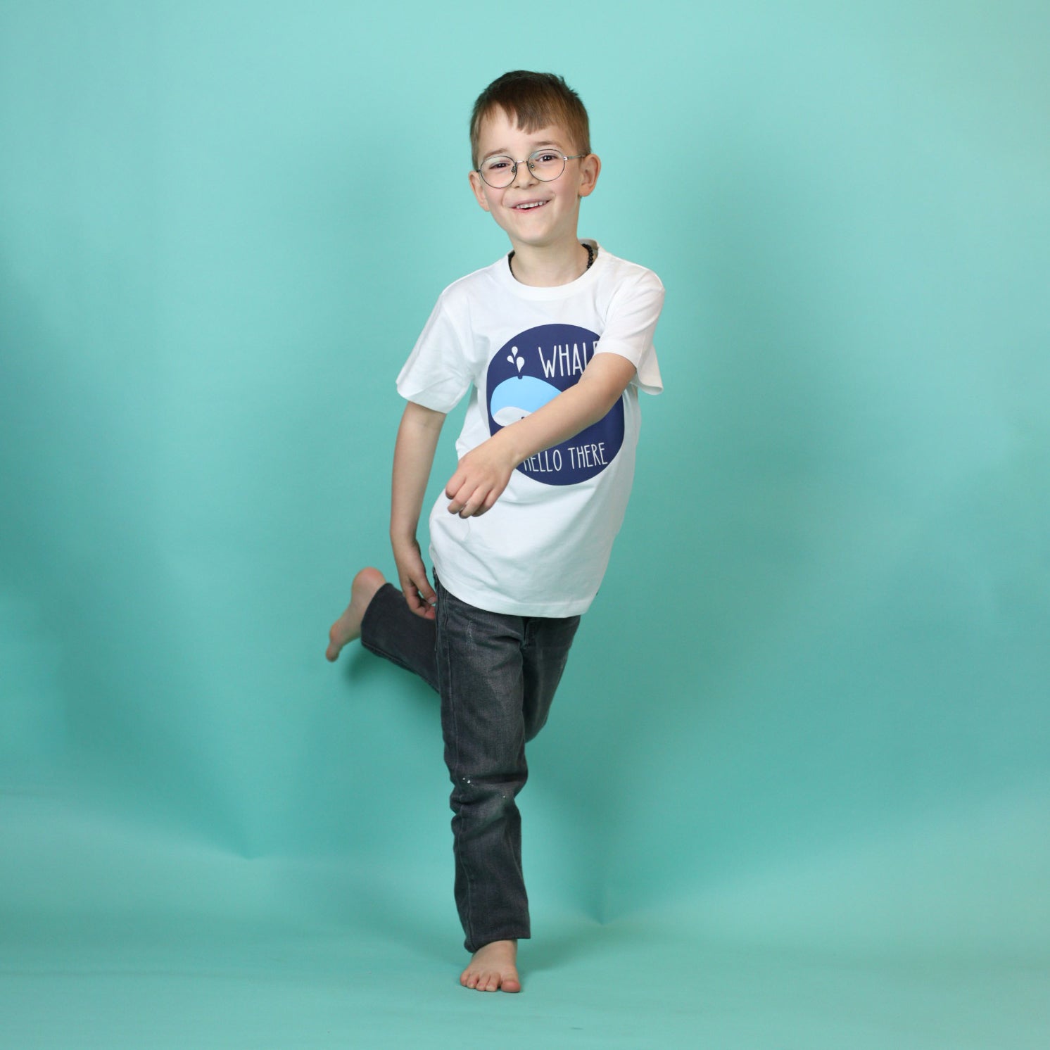 'Whale hello there' kids shortsleeve shirt