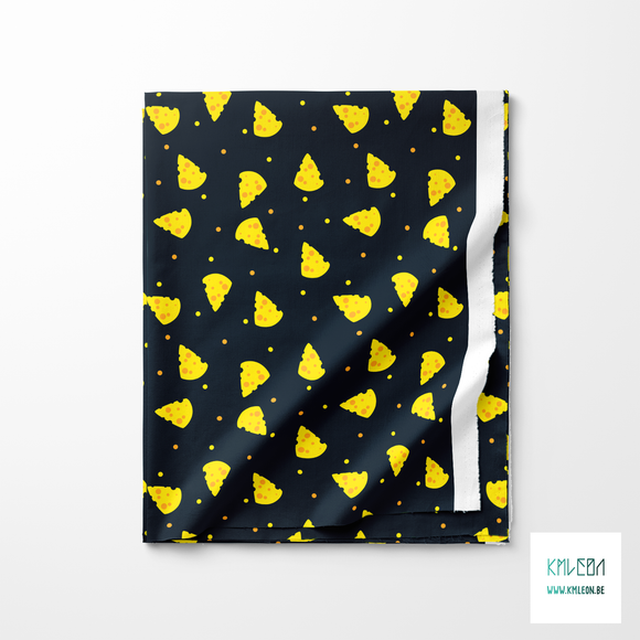 Blocks of cheese and polka dots fabric