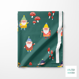 Gnomes and mushrooms fabric