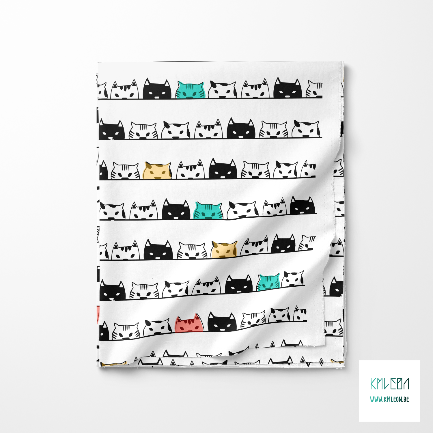 Cat heads fabric