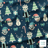 Quirky christmas crew fabric