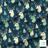 Reindeer and christmas trees fabric