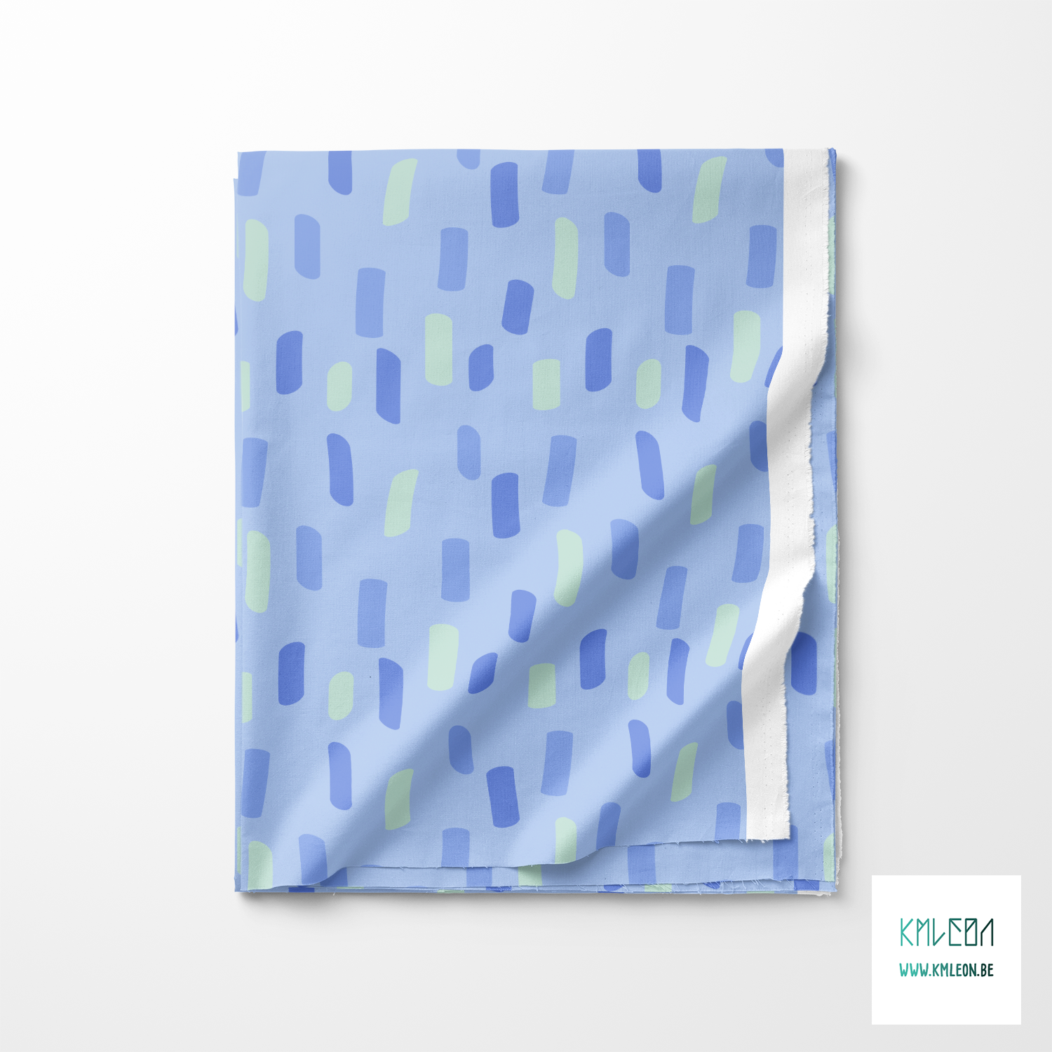 Periwinkle and mint green irregular stripes fabric