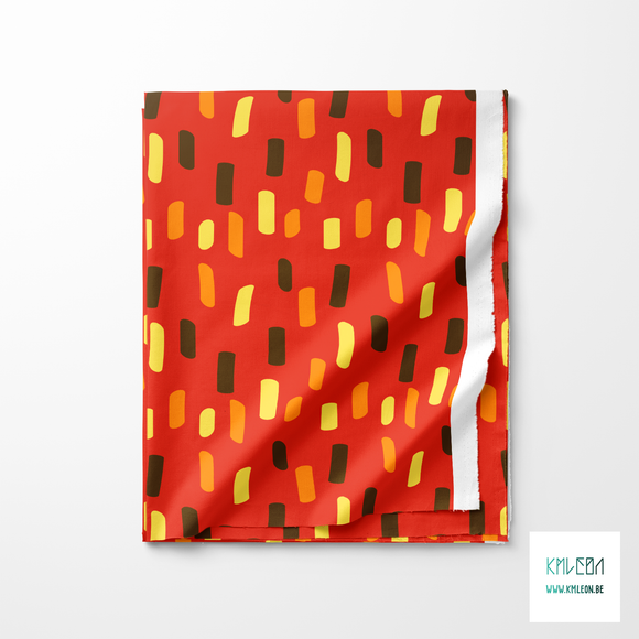 Yellow, orange and brown irregular stripes fabric